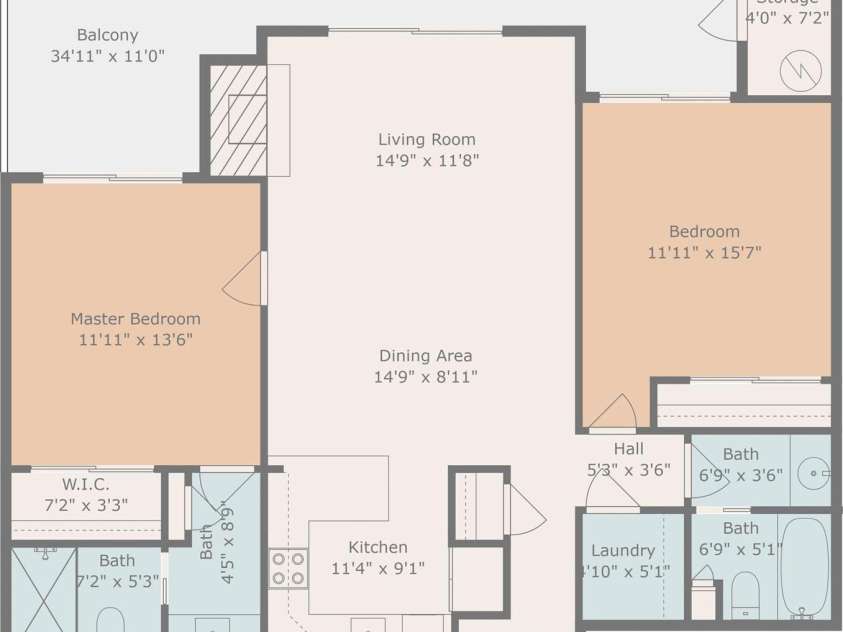 546 Windswept Drive, Asheville, NC 28801.  MLS# CAR4248242, YatesRealty ID 7747. 546 Windswept Floor Plan - Internal Measurements
