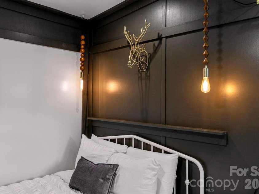 787 Ridge Road, Marion, NC 28752.  MLS# CAR4364254, YatesRealty ID 7790. MAC - Pendant lighting above bed
