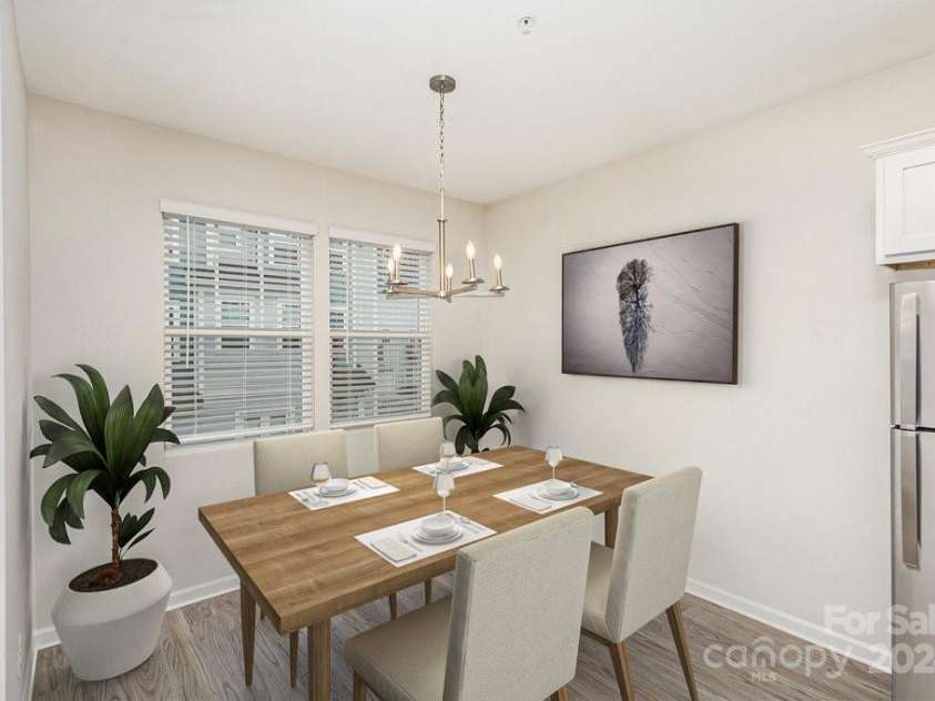 2410 Via Dei Conte Alley, Charlotte, NC 28205.  MLS# CAR4200470, YatesRealty ID 7791. Virtually Staged Dining Area