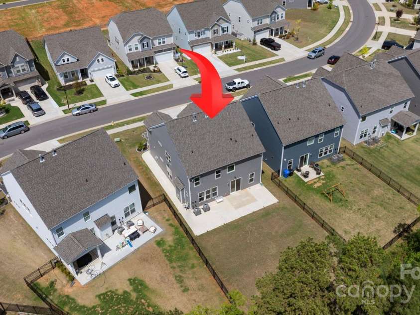 184 Tetcott Street, Mooresville, NC 28115.  MLS# CAR4246979, YatesRealty ID 7848. Aerial of Back