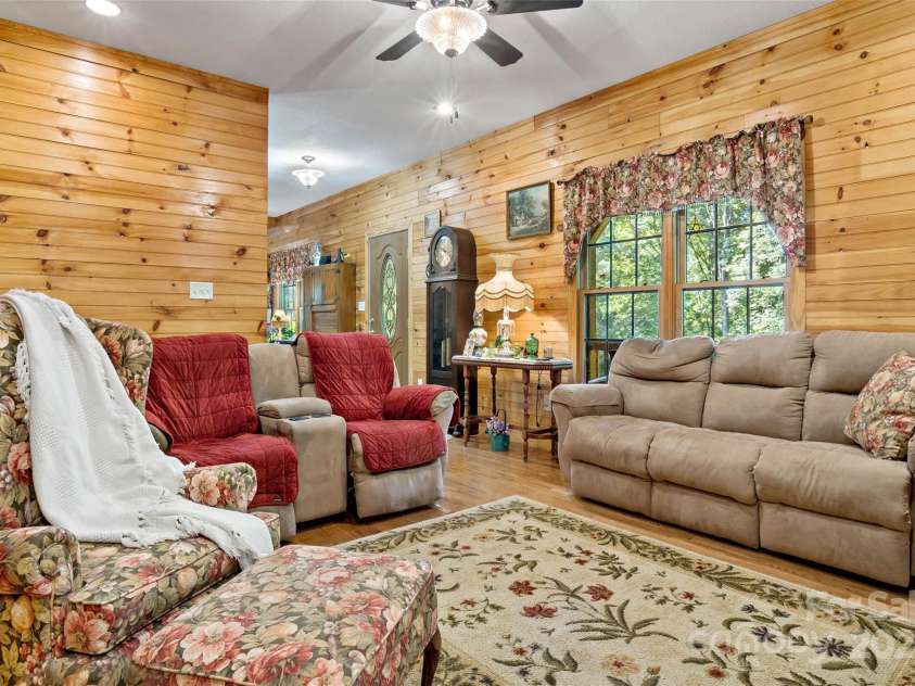 967 Clear Water Drive, Nebo, NC 28761.  MLS# CAR4147969, YatesRealty ID 7868. View from the living room to the deck door