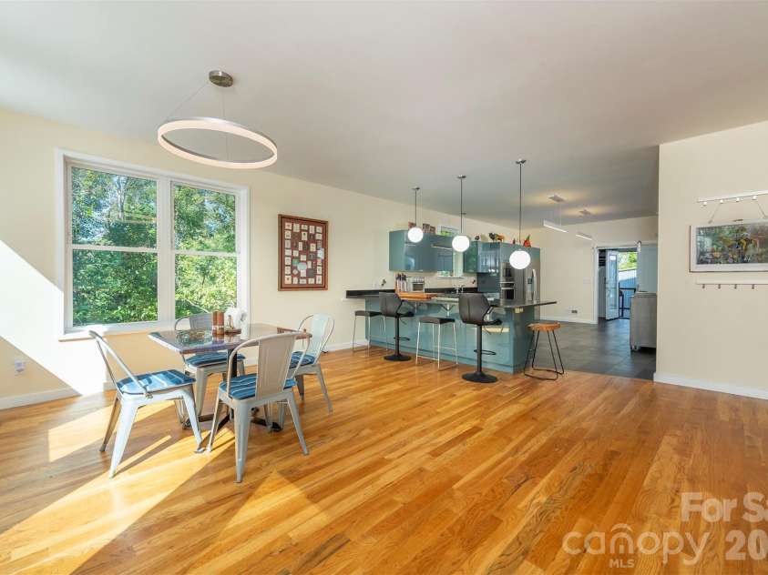 84 West Street, Weaverville, NC 28787.  MLS# CAR4334838, YatesRealty ID 7876. Dining Area and Kitchen