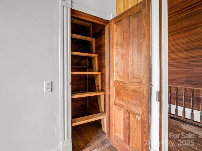 1111 Bills Creek Road, Lake Lure, NC 28746.  MLS# CAR4273811, YatesRealty ID 79. Stairs to attic