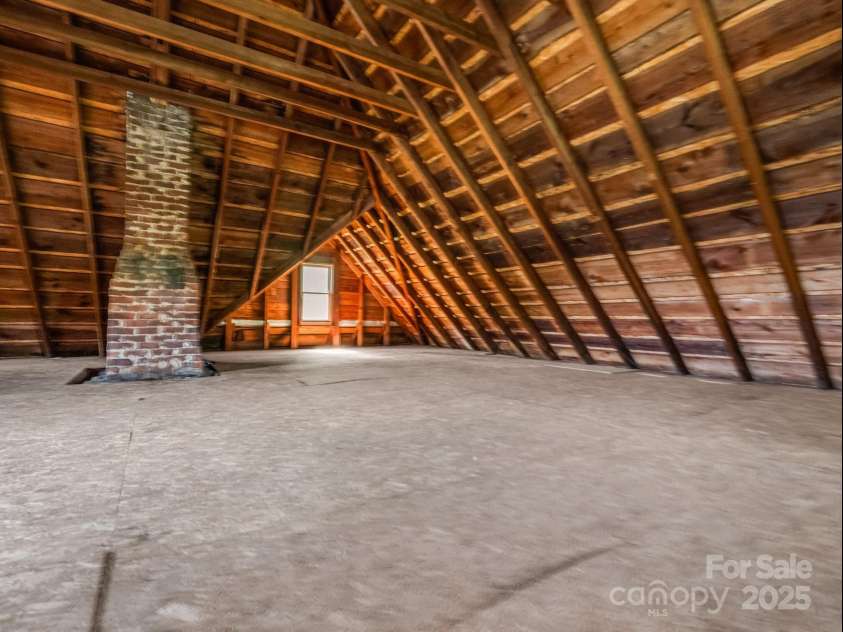 1111 Bills Creek Road, Lake Lure, NC 28746.  MLS# CAR4273811, YatesRealty ID 79. Unfinished attic