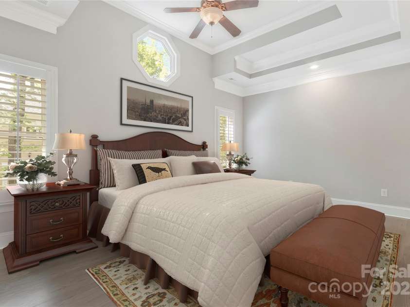 5538 Camelot Drive, Charlotte, NC 28270.  MLS# CAR4248094, YatesRealty ID 7900. Primary bedroom (virtually staged)