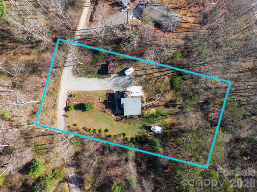 132 Peaceful View Drive, Fairview, NC 28730.  MLS# CAR4363151, YatesRealty ID 7917. Aerial property boundary view