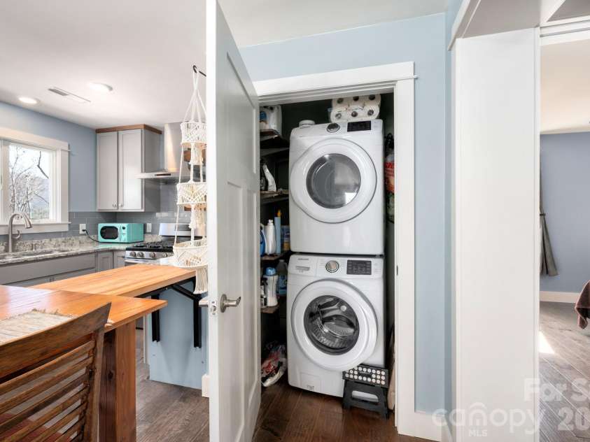 132 Peaceful View Drive, Fairview, NC 28730.  MLS# CAR4363151, YatesRealty ID 7917. Laundry closet stacked units
