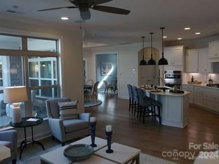 1055 Millview Lane, Stallings, NC 28104.  MLS# CAR4113607, YatesRealty ID 7920. Living room view to Kitchen and dining