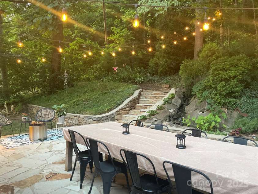 78 Sleepy Hollow Drive, Asheville, NC 28805.  MLS# CAR4155271, YatesRealty ID 7988. Back Yard Entertaining Area