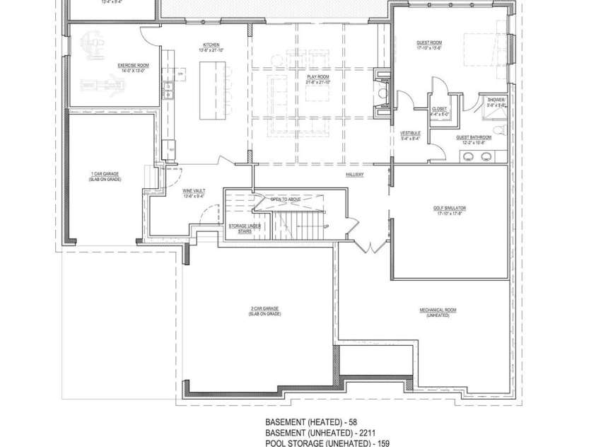 1430 Samuel Spencer Parkway, Davidson, NC 28036.  MLS# CAR4305336, YatesRealty ID 8. Basement Floor Plan
