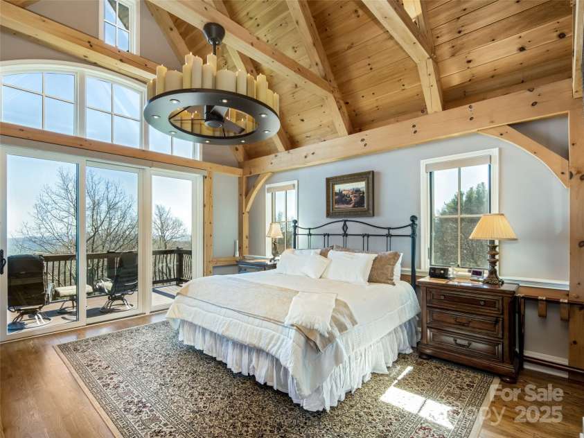 306 Dancing Bear Drive, Hendersonville, NC 28792.  MLS# CAR4234568, YatesRealty ID 8003. Dreamy Primary Bedroom With It's Own Private Outdoor Space.