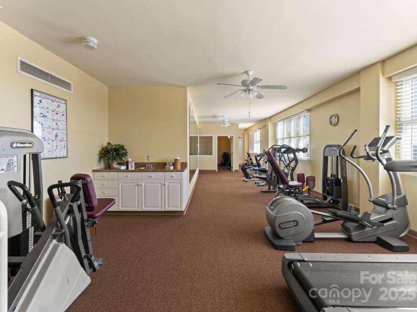 2445 Selwyn Avenue, Charlotte, NC 28209.  MLS# CAR4234376, YatesRealty ID 8039. Exercise room on 5th floor