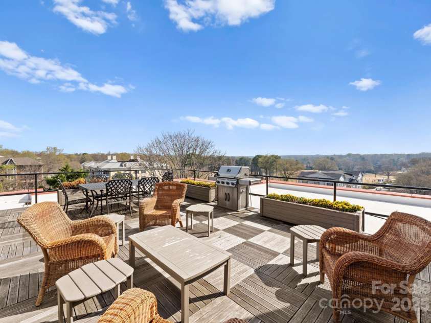2445 Selwyn Avenue, Charlotte, NC 28209.  MLS# CAR4234376, YatesRealty ID 8039. Roof top terrace with views of Uptown