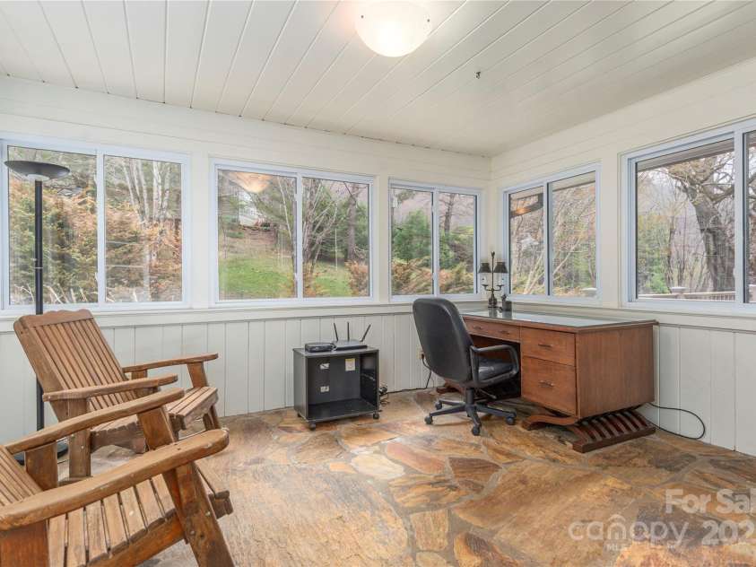 55 Grove Park, Waynesville, NC 28786.  MLS# CAR4218196, YatesRealty ID 8054. Sunroom. 