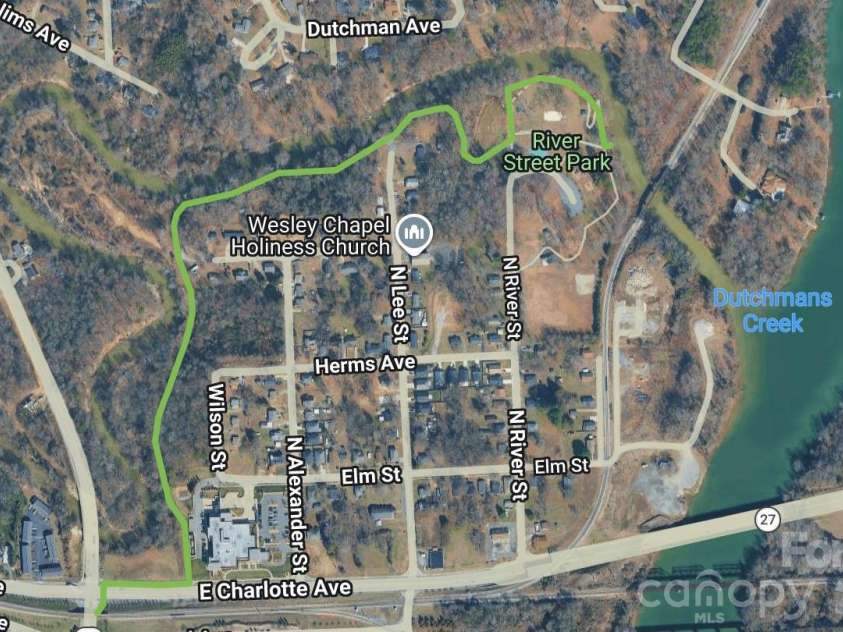 401 Lee Street, Mount Holly, NC 28120.  MLS# CAR4341029, YatesRealty ID 8060. Dutchman's Creek Greenway Map Access at the end of Lee St