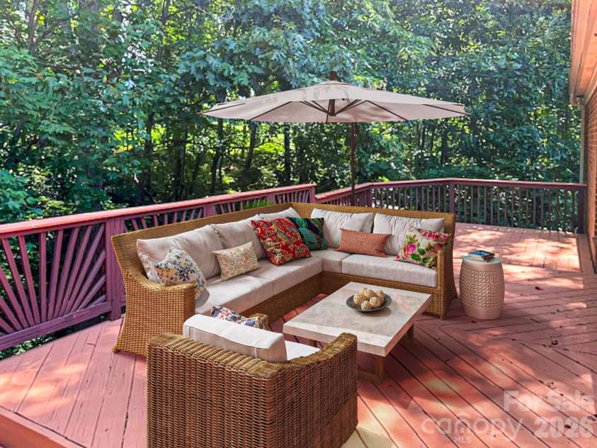 160 Fernbrook Drive, Mooresville, NC 28117.  MLS# CAR4350552, YatesRealty ID 8064. Side Deck - Virtually Staged