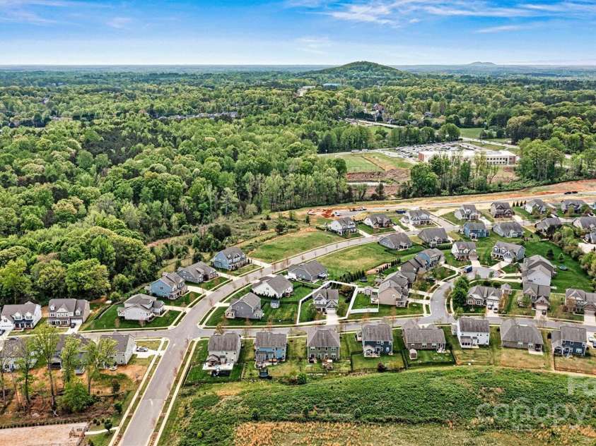 1617 Post Court, Gastonia, NC 28054.  MLS# CAR4246652, YatesRealty ID 8067. Aerial Front Lot Line Overlay - Approximate Lines