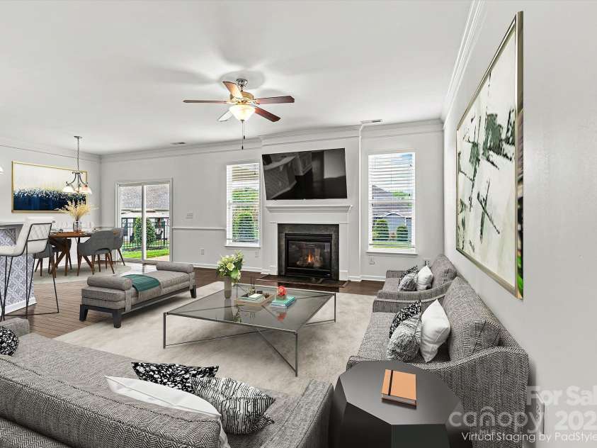 1617 Post Court, Gastonia, NC 28054.  MLS# CAR4246652, YatesRealty ID 8067. Digitally Staged Living Room