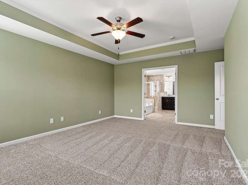 1617 Post Court, Gastonia, NC 28054.  MLS# CAR4246652, YatesRealty ID 8067. Primary Bedroom/Trey Ceiling and Bath Entry View