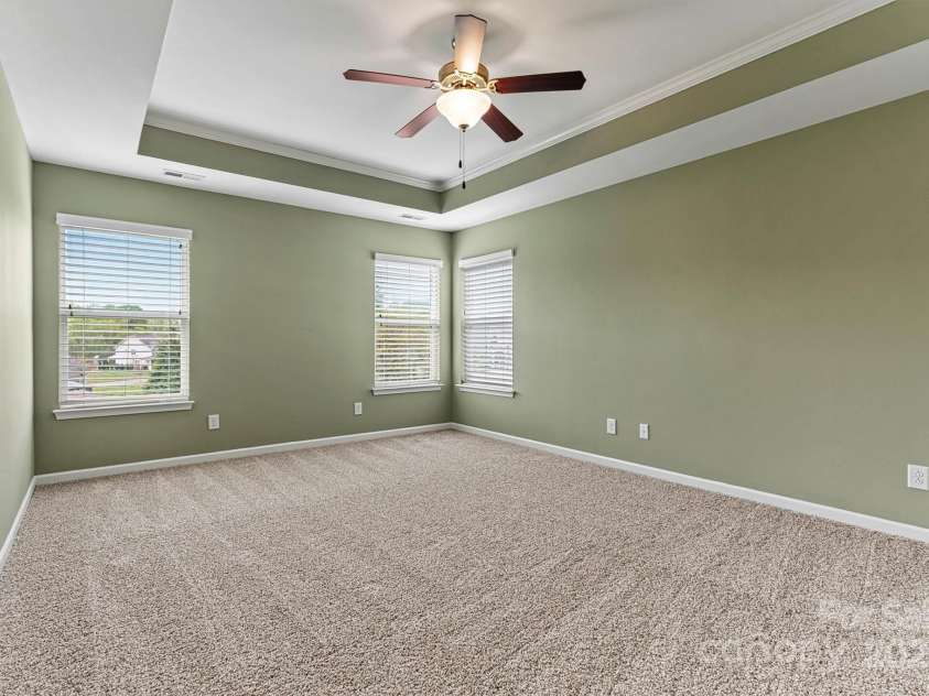 1617 Post Court, Gastonia, NC 28054.  MLS# CAR4246652, YatesRealty ID 8067. Primary Bedroom/Trey Ceiling and Window View