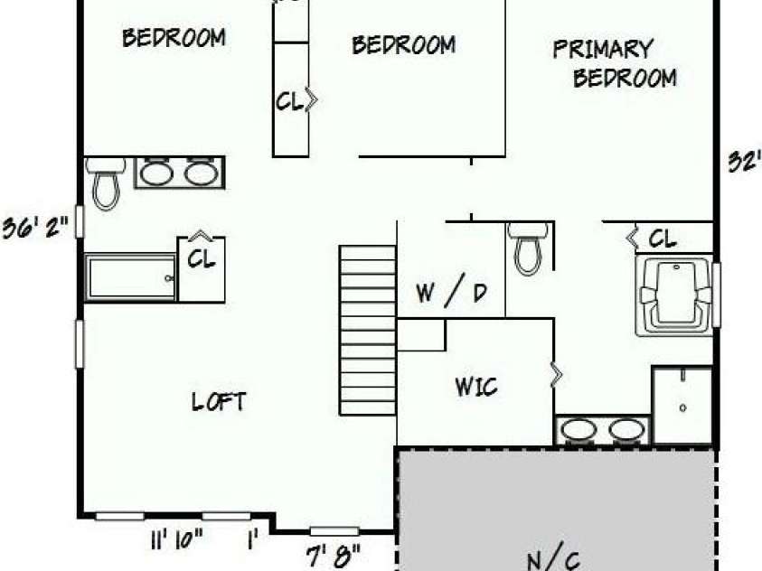 1617 Post Court, Gastonia, NC 28054.  MLS# CAR4246652, YatesRealty ID 8067. Upper Level Floor Plan