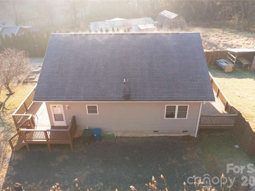 250 Duckett Cove Road, Waynesville, NC 28786.  MLS# CAR4334247, YatesRealty ID 8072. Front from Drone