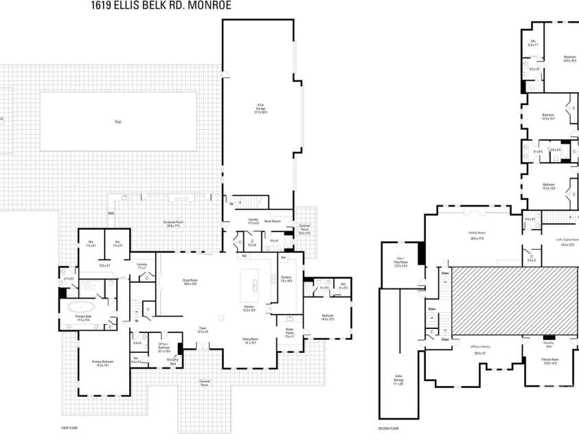 1619 Ellis Belk Road, Monroe, NC 28112.  MLS# CAR4299697, YatesRealty ID 8075. Home floor plan.