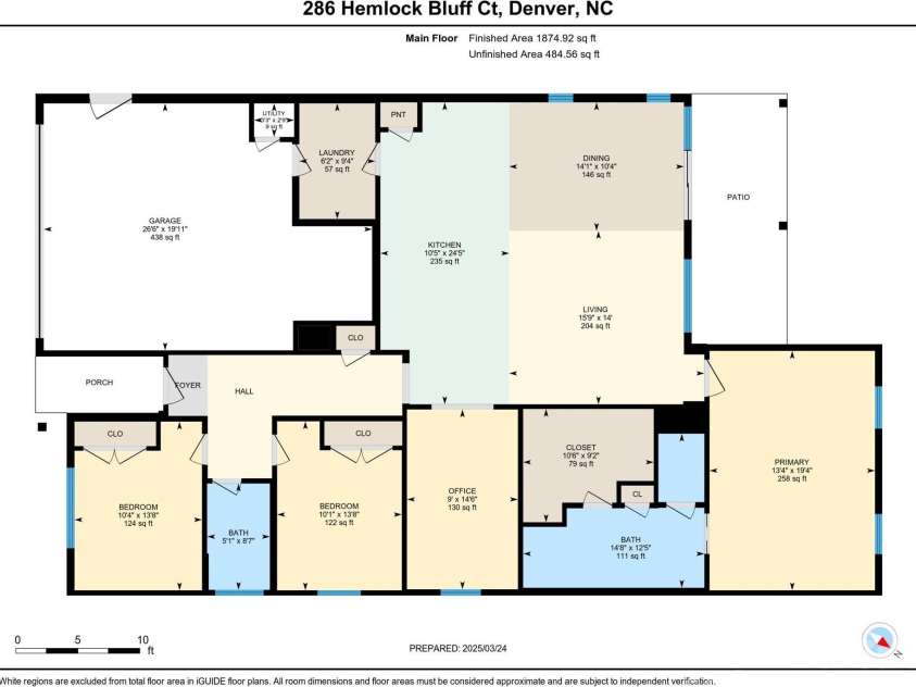 286 Hemlock Bluff Court, Denver, NC 28037.  MLS# CAR4249984, YatesRealty ID 8075. Floor plan