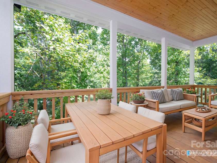 258 Whitfield Lane, Weaverville, NC 28787.  MLS# CAR4177778, YatesRealty ID 8079. Covered Back Porch
