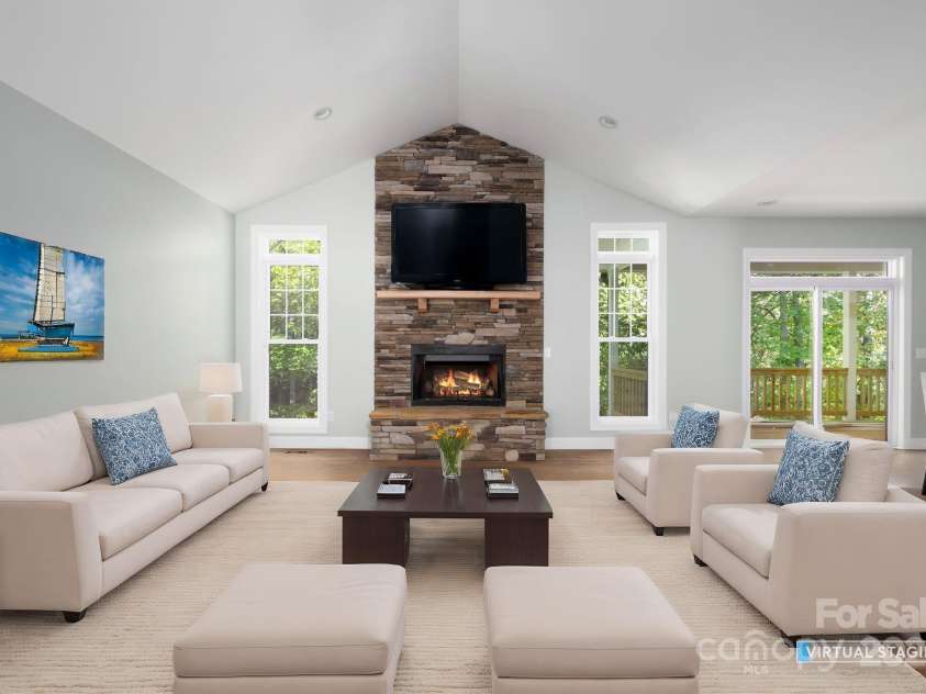 258 Whitfield Lane, Weaverville, NC 28787.  MLS# CAR4177778, YatesRealty ID 8079. Vaulted Living Room