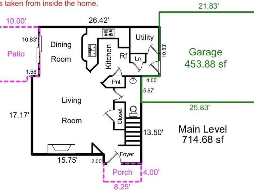16718 Dolcetto Way, Charlotte, NC 28277.  MLS# CAR4208560, YatesRealty ID 8084. Sketch main floor