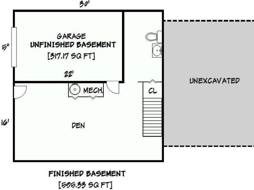 2586 Henry Falls Drive, Hickory, NC 28602.  MLS# CAR4365089, YatesRealty ID 8126. Basement Level Floor Plan