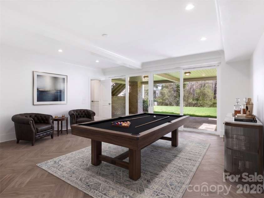 6740 Newhall Road, Charlotte, NC 28270.  MLS# CAR4394590, YatesRealty ID 8156. Virtually Staged Game Room