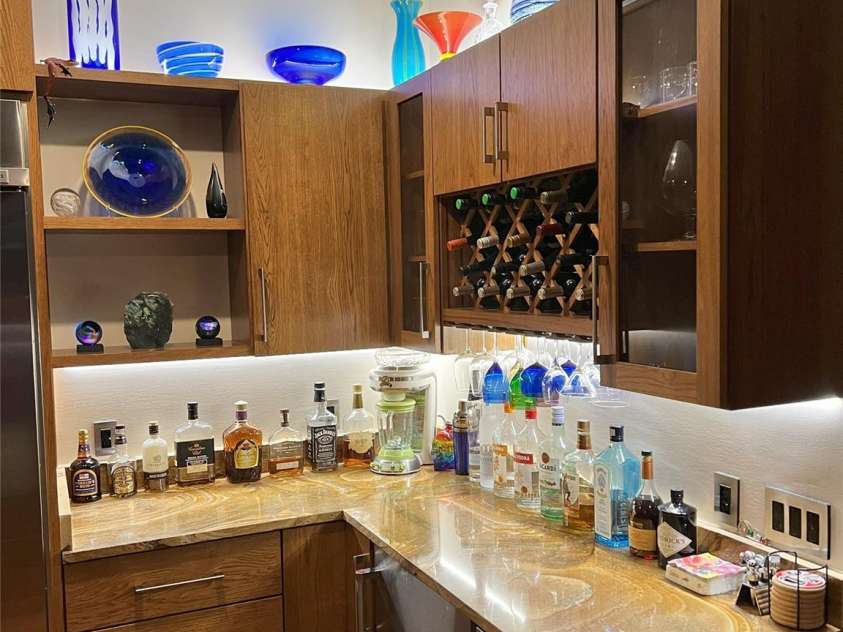 57 Union Chapel Road, Weaverville, NC 28787.  MLS# CAR4307252, YatesRealty ID 817. Upper Level Bar