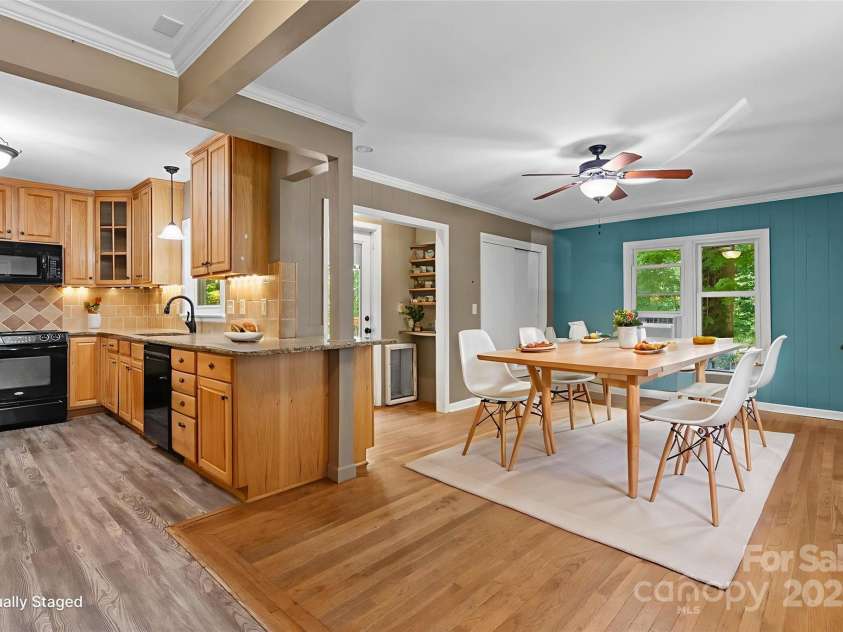 80 Laurel Avenue, Tryon, NC 28782.  MLS# CAR4299418, YatesRealty ID 820. New kitchen , furnishings staged.