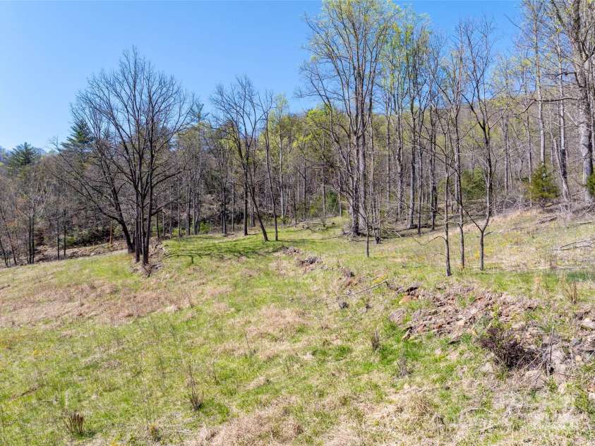 318 Brown Mountain Drive, Cullowhee, NC 28723.  MLS# CAR4235887, YatesRealty ID 8200. 7+/- acre pasture along John's Creek & Road. Complete with Horse Shed & Hay Storage Shed