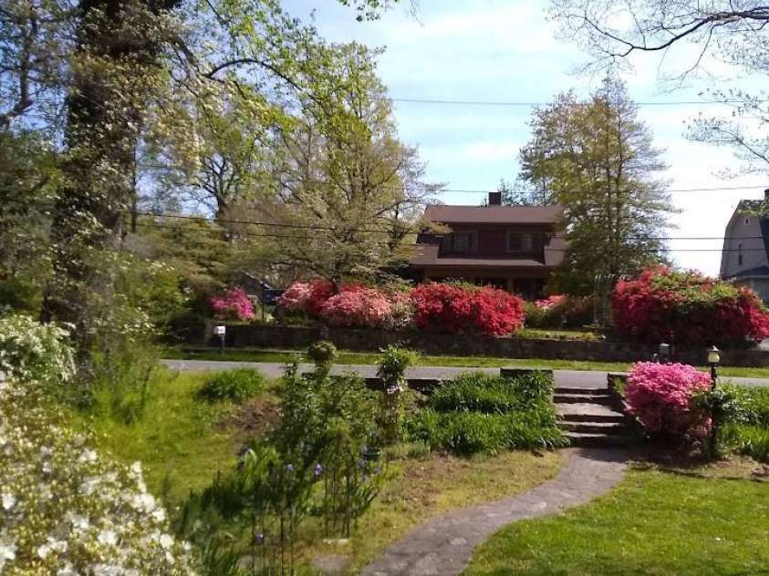 114 Broadway Avenue, Tryon, NC 28782.  MLS# CAR4322856, YatesRealty ID 823. View from the front door. Wonderful neighborhood right in town!