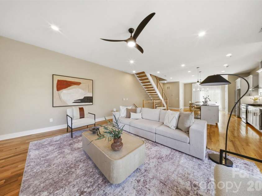 1602 Julia Maulden Place, Charlotte, NC 28206.  MLS# CAR4356693, YatesRealty ID 8256. Main level living room