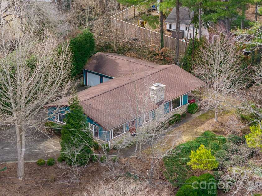180 Lakewood Drive, Asheville, NC 28803.  MLS# CAR4341073, YatesRealty ID 8297. Aerial of Home