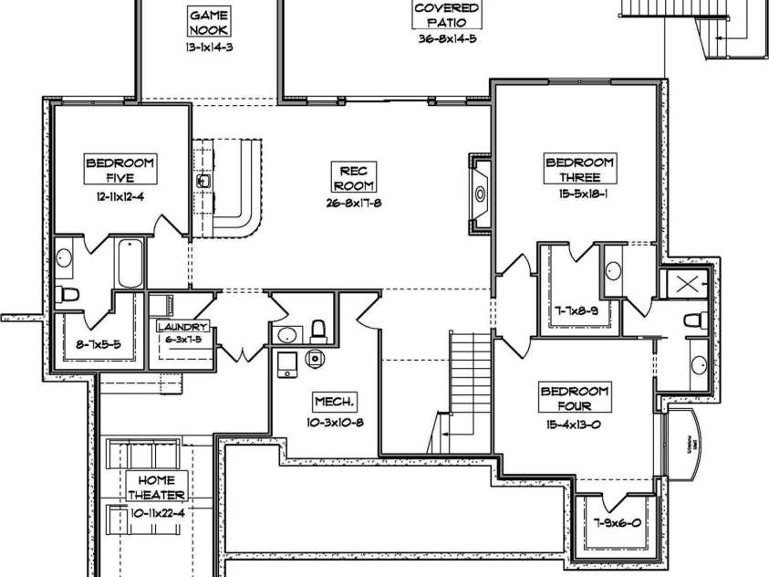 7047 Ridgeview Lane, Iron Station, NC 28080.  MLS# CAR4224420, YatesRealty ID 8318. Basement Floor Plan