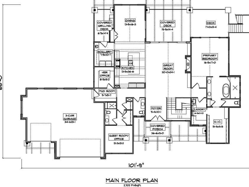 7047 Ridgeview Lane, Iron Station, NC 28080.  MLS# CAR4224420, YatesRealty ID 8318. Main Level Floor Plan