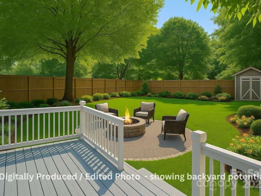 331 Solomon Street, Charlotte, NC 28216.  MLS# CAR4294000, YatesRealty ID 8326. Virtual Rendering of Backyard Potential