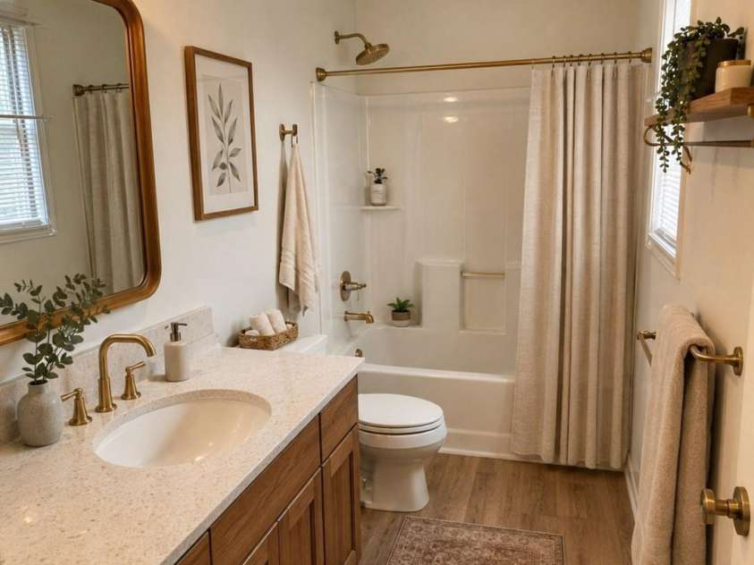 271 Stradley Mountain Road, Asheville, NC 28806.  MLS# CAR4213787, YatesRealty ID 833. Virtually staged primary bath