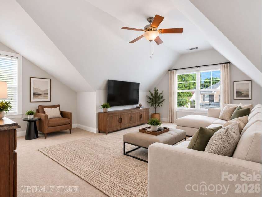 1022 Fleming Lane, Matthews, NC 28104.  MLS# CAR4375800, YatesRealty ID 8336. Virtually staged bonus- or 4th bedroom upstairs