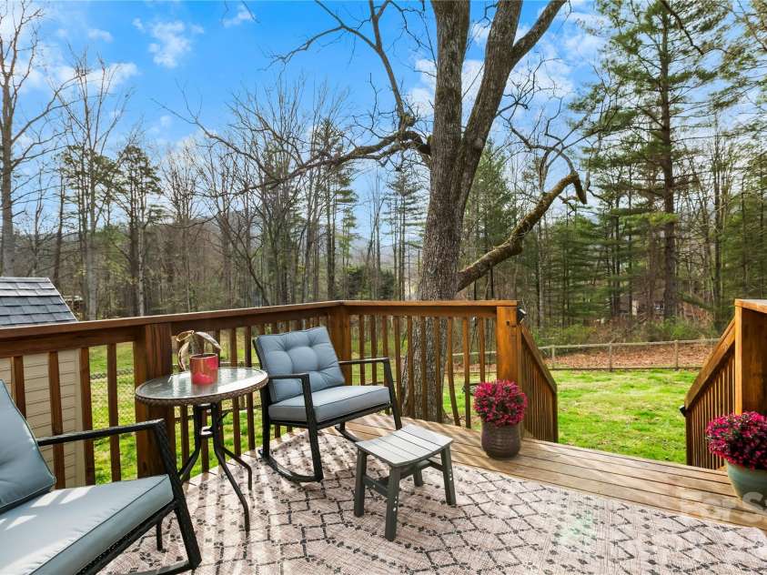 296 Souther Road, Fletcher, NC 28732.  MLS# CAR4357298, YatesRealty ID 8337. Rear deck