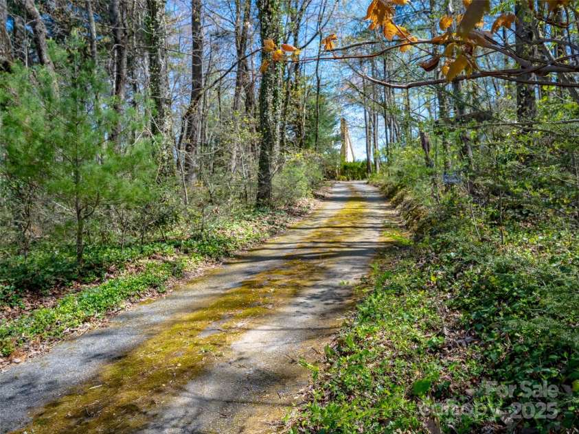 443 Shand Street, Saluda, NC 28773.  MLS# CAR4247244, YatesRealty ID 8346. Looking up the driveway from Shand Street