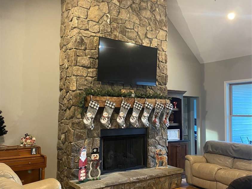 2818 Rockford Road, Shelby, NC 28152.  MLS# CAR4376093, YatesRealty ID 836. Stone Fireplace