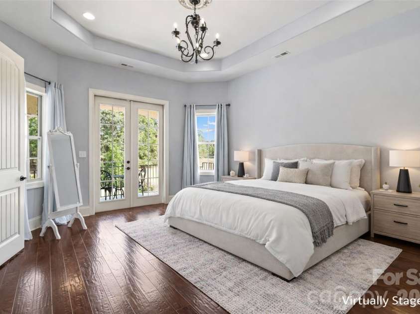220 Fincher Road, Pauline, SC 29374.  MLS# CAR4363738, YatesRealty ID 8367. Virtually Staged Upper Level Secondary Bedroom 2 with Private Terrace Overlooking Pool