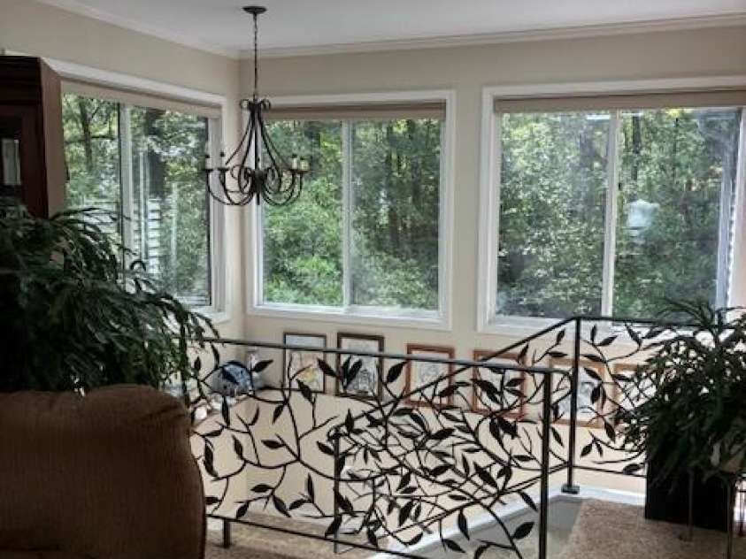23 Dvga Court, Brevard, NC 28712.  MLS# CAR4285839, YatesRealty ID 8398. Light-filled staircase to Lower Level