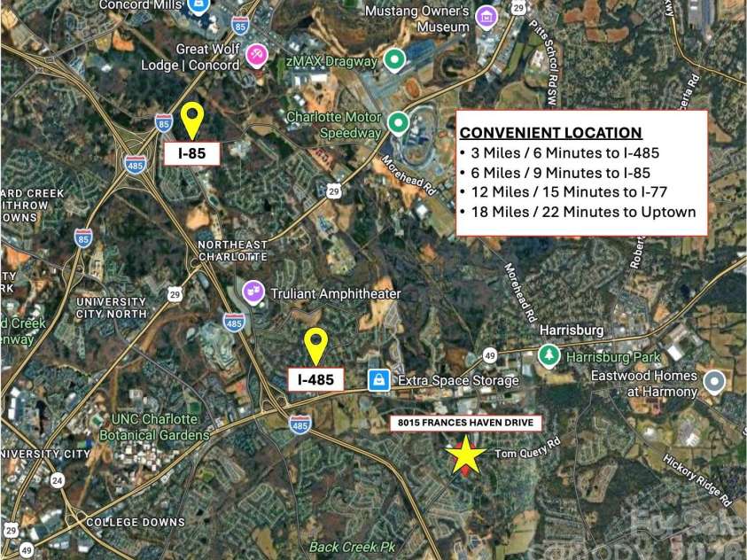 8015 Frances Haven Drive, Harrisburg, NC 28075.  MLS# CAR4318359, YatesRealty ID 8404. Convenient location!